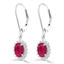2 5/8 CTW Oval Red Ruby Oval Halo Drop/Dangle Earrings in 14K White Gold (MDR220056)