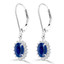 2 2/3 CTW Oval Blue Sapphire Oval Halo Drop/Dangle Earrings in 14K White Gold (MDR220057)