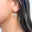 2 2/3 CTW Oval Blue Sapphire Oval Halo Drop/Dangle Earrings in 14K White Gold (MDR220057)