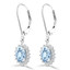 2 1/4 CTW Oval Blue Topaz Oval Halo Drop/Dangle Earrings in 14K White Gold (MDR220058)