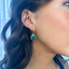 8 9/10 CTW Pear Green Emerald Pear Halo Drop/Dangle Earrings in 14K White Gold (MDR220060)