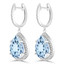 10 2/3 CTW Pear Blue Topaz Pear Halo Drop/Dangle Earrings in 14K White Gold (MDR220063)