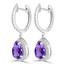 2 CTW Pear Purple Amethyst Pear Halo Drop/Dangle Earrings in 14K White Gold (MDR220064)