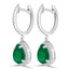 2 1/4 CTW Pear Green Emerald Pear Halo Drop/Dangle Earrings in 14K White Gold (MDR220065)