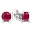 7/8 CTW Round Red Ruby Solitaire Stud Earrings in 14K White Gold (MDR220091)