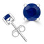 9/10 CTW Round Blue Sapphire Solitaire Stud Earrings in 14K White Gold (MDR220092)