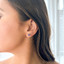 3/4 CTW Round Purple Amethyst Halo Stud Earrings in 14K White Gold (MDR220094)