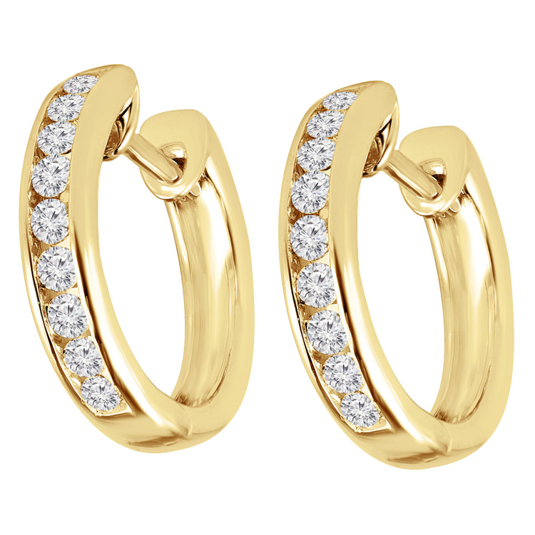 Gold Diamond Huggie Earrings | Majesty Diamonds