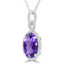 1 4/5 CTW Oval Purple Amethyst Infinity Halo Pendant Necklace in 14K White Gold (MDR220124)