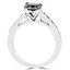 9/10 CTW Round Black Diamond Solitaire with Accents Engagement Ring in 10K White Gold (MDR140105)