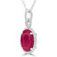 2 9/10 CTW Oval Red Ruby Infinity Halo Pendant Necklace in 14K White Gold (MDR220126)