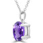 1 1/10 CTW Oval Purple Amethyst Solitaire Pendant Necklace in 14K White Gold (MDR220139)