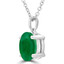 1 1/10 CTW Oval Green Emerald Solitaire Pendant Necklace in 14K White Gold (MDR220140)