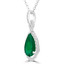 1 3/5 CTW Pear Green Emerald Infinity Halo Pendant Necklace in 14K White Gold (MDR220145)