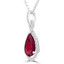 1 4/5 CTW Pear Red Ruby Infinity Halo Pendant Necklace in 14K White Gold (MDR220146)
