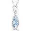 1 9/10 CTW Pear Blue Topaz Infinity Halo Pendant Necklace in 14K White Gold (MDR220148)