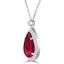 4 1/5 CTW Pear Red Ruby Pear Halo Pendant Necklace in 14K White Gold (MDR220176)