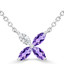 1/3 CTW Marquise Purple Amethyst Floral Necklace in 14K White Gold (MDR220179)