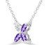 1/3 CTW Marquise Purple Amethyst Floral Necklace in 14K White Gold (MDR220179)