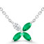 1/3 CTW Marquise Green Emerald Floral Necklace in 14K White Gold (MDR220180)