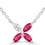 3/8 CTW Marquise Red Ruby Floral Necklace in 14K White Gold (MDR220181)