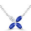 2/5 CTW Marquise Blue Sapphire Floral Necklace in 14K White Gold (MDR220182)