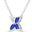 2/5 CTW Marquise Blue Sapphire Floral Necklace in 14K White Gold (MDR220182)