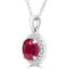 2 CTW Round Red Ruby Halo Pendant Necklace in 14K White Gold (MDR220186)