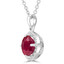 1 2/5 CTW Round Red Ruby Halo Pendant Necklace in 14K White Gold (MDR220189)