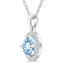 1 1/3 CTW Round Blue Topaz Halo Pendant Necklace in 14K White Gold (MDR220196)
