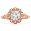5/8 CTW Round Diamond Floral Vintage Halo Engagement Ring in 14K Rose Gold with Accents (MD200367)