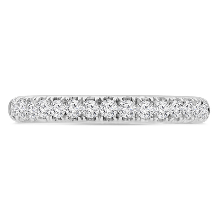 1/2 CTW Round Diamond 3/4 Way Semi-Eternity Anniversary Wedding Band Ring in 14K White Gold (MD220186)