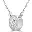 2/5 CT Round Diamond Hexagon Vintage Bezel Set Necklace in 14K White Gold (MD220187)