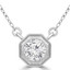 2/5 CT Round Diamond Hexagon Vintage Bezel Set Necklace in 14K White Gold (MD220188)