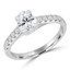 1 1/8 CTW Oval Diamond Trellis Solitaire with Accents Engagement Ring in 14K White Gold (MD220193)