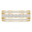1 2/5 CTW Round Diamond Three-Row Diamond Mens Wedding Band Ring in 14K Yellow Gold (MD220198)