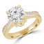 2 2/3 CTW Round Diamond High Set Solitaire with Accents Engagement Ring in 14K Yellow Gold (MD220202)