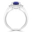 4 1/20 CTW Oval Blue Kyanite Oval Floral Halo Engagement Ring in 14K White Gold (MD220205)