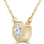 2/5 CT Round Diamond Hexagon Vintage Bezel Set Necklace in 14K Yellow Gold (MD220208)