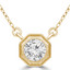 1/2 CT Round Diamond Hexagon Vintage Bezel Set Necklace in 14K Yellow Gold (MD220209)