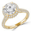 3 2/3 CTW Round Diamond Trellis Halo Engagement Ring in 14K Yellow Gold (MD220219)