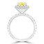 2 2/3 CTW Pear Vivid Yellow Diamond Pear Halo Engagement Ring in 14K White Gold with Claw Prongs (MD220224)