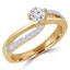 2/3 CTW Round Diamond Bypass Solitaire with Accents Engagement Ring in 14K Yellow Gold (MD220228)
