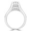 2 1/4 CTW Cushion Diamond Solitaire with Accents Engagement Ring in 14K White Gold (MD220229)