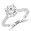 2 3/5 CTW Round Diamond Claw Prong Solitaire with Accents Engagement Ring in 14K White Gold (MD220231)