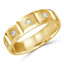 6 MM Diamond Mens Wedding Band in Yellow Gold (MDVB0911)