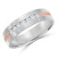 6 MM Diamond Mens Wedding Band in Two-tone White & Rose Gold (MDVB0949)