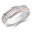 7 MM Diamond Mens Wedding Band in Two-tone White & Rose Gold (MDVB0967)