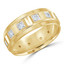 8 MM Diamond Mens Wedding Band in Yellow Gold (MDVB1002)