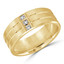 8 MM Diamond Mens Wedding Band in Yellow Gold (MDVB1018)